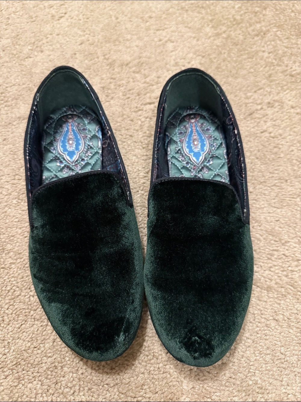 Birdies Starling Velvet Slip-On Loafers in Hunter Green 7.5 NWOT